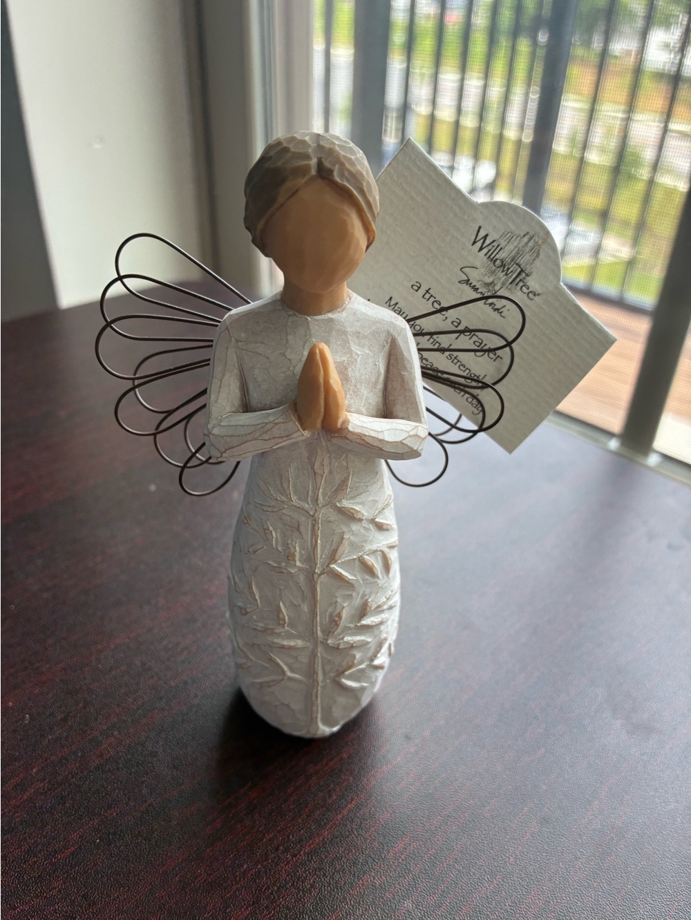 Willow Tree White Prayer Poem Card with Tan Accent